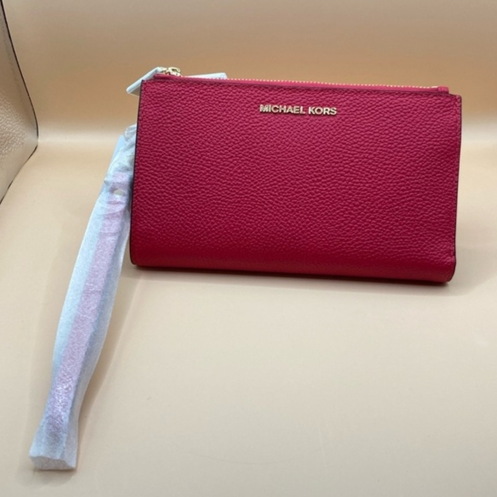 Michael Kors Adele Smartphone Wallet In Deep Pink.